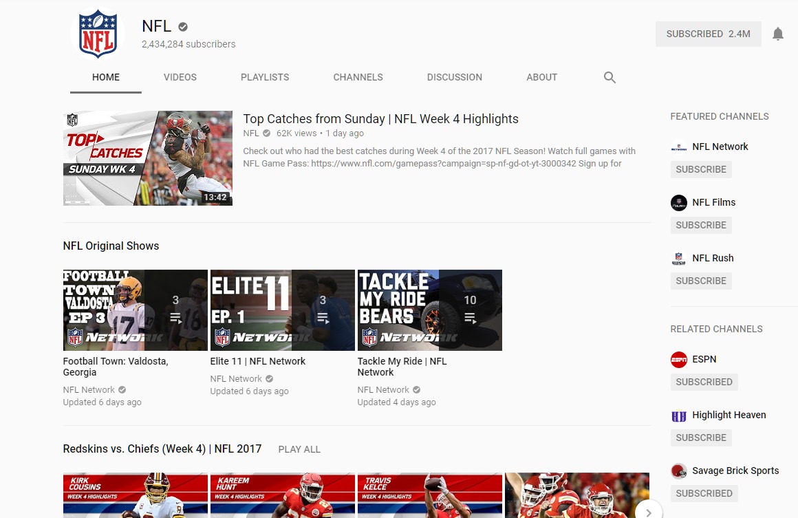 NFL YouTube