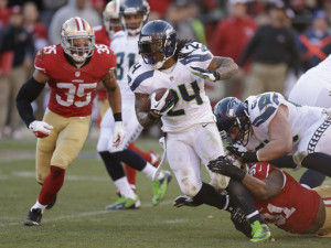 Marshawn Lynch, Eric Reid, Ray McDonald, J.R. Sweezy