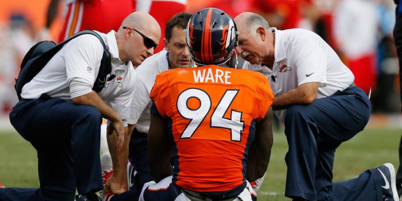 Quanto potrà pesare l'assenza di Ware per la difesa dei Broncos? 