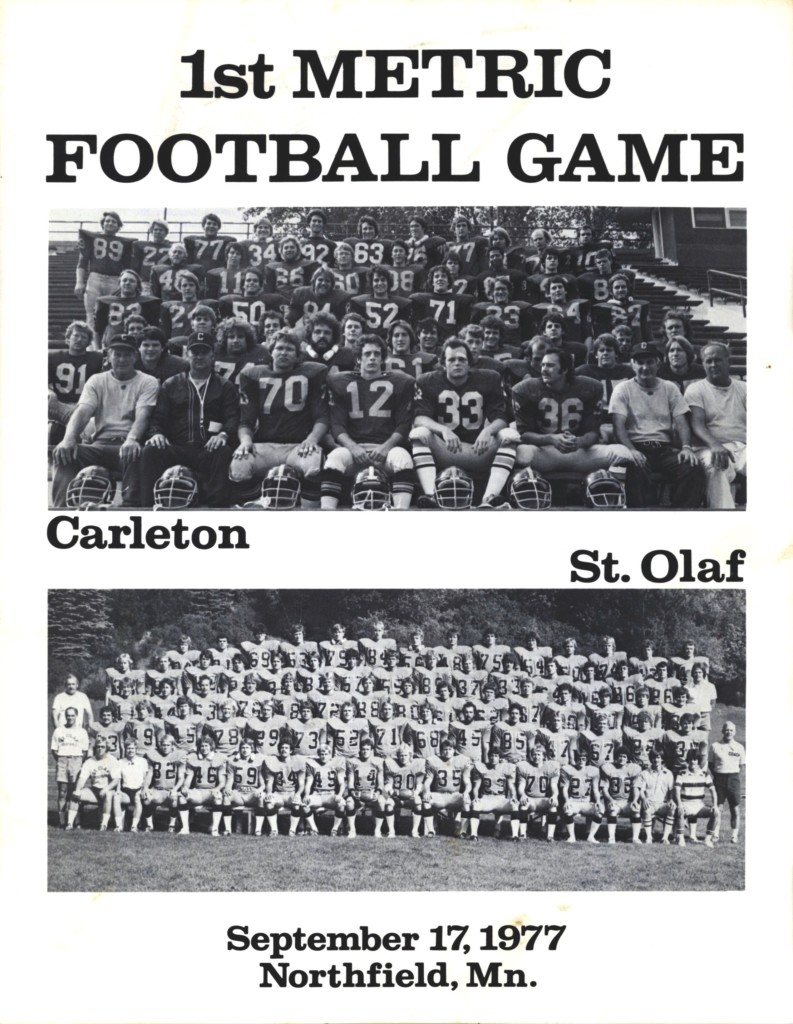 Metric-Football-Game-Program-1977-09-17-Front