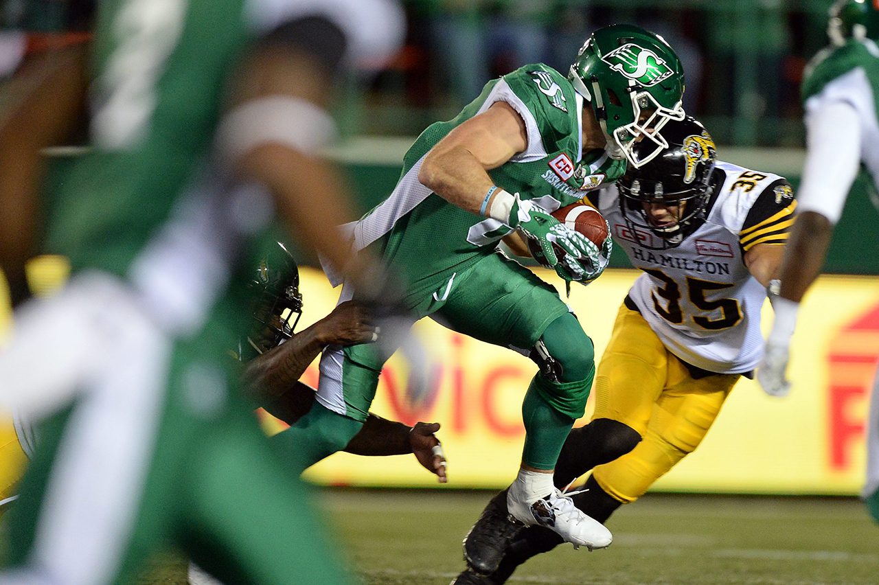 Rob Bagg #6 of the Saskatchewan Roughriders