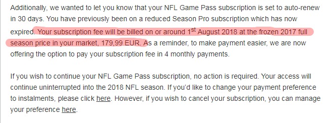 Important Information About Your Subscription