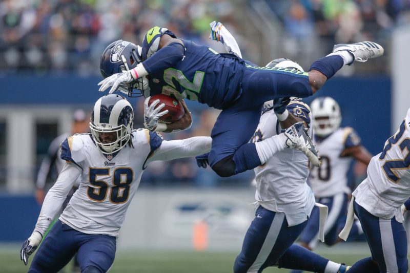 Chris Carson seattle Seahawks Rams