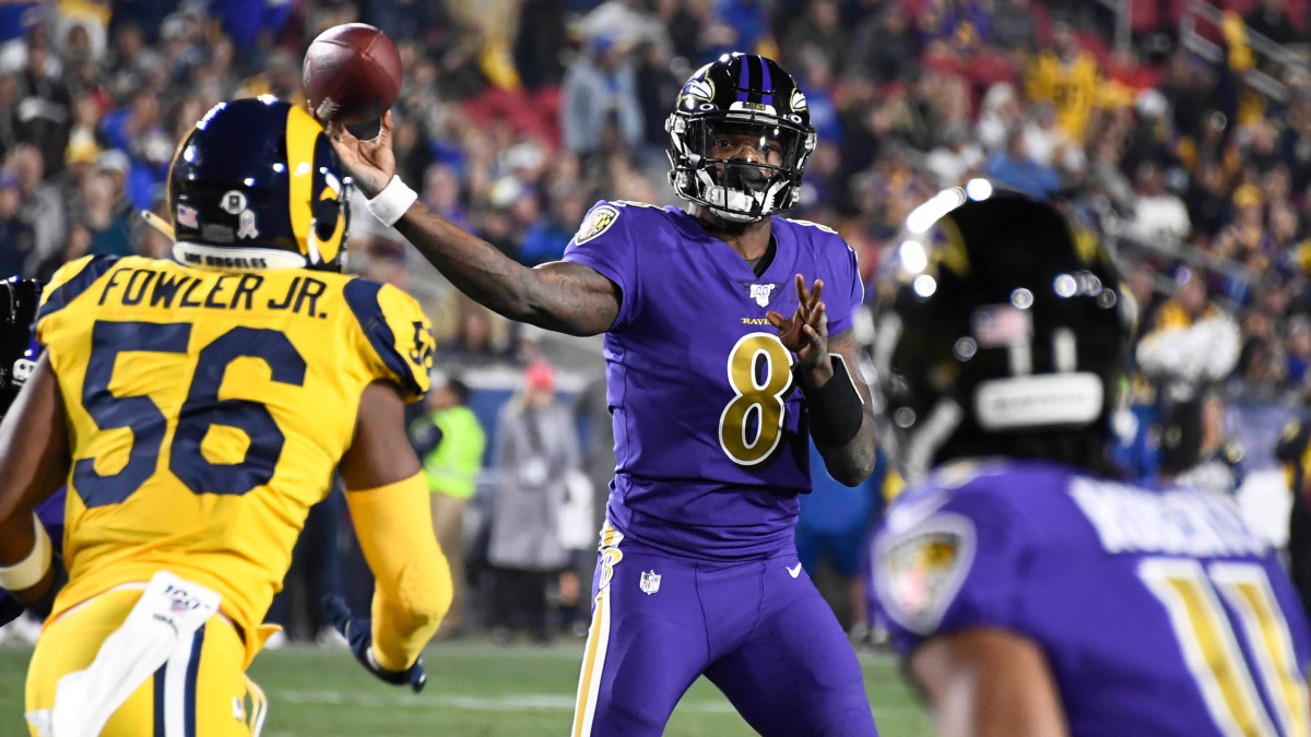 quarterback lamar jackson rams ravens